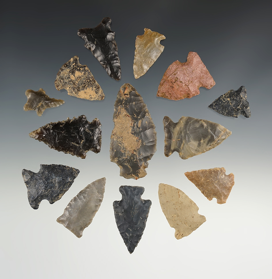 Set of 14 nice Kentucky/Tennessee points. The largest is 2 5/16".