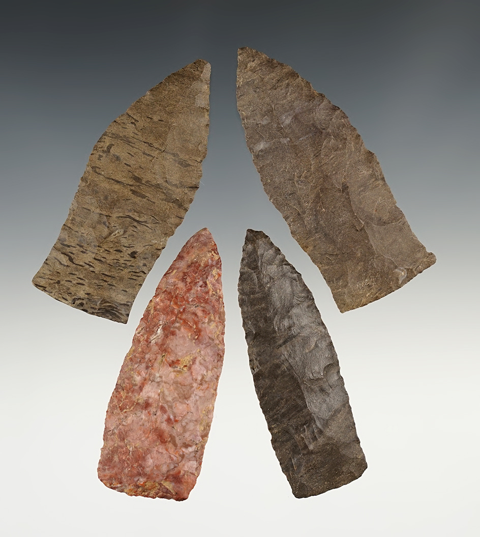 Set of 4 nice Copenas found in Kentucky/Tennessee. The largest is 2 7/8".