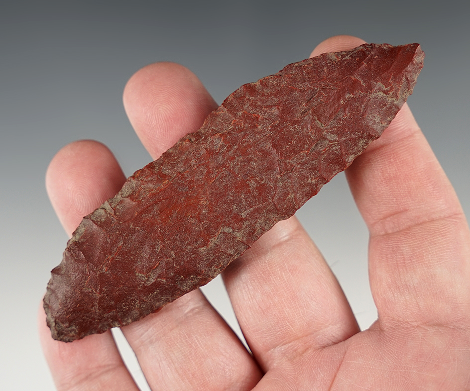 4 1/8" Jasper Cascade found in Plymouth, Washington in the 1960's. Nicely patinated and well made.