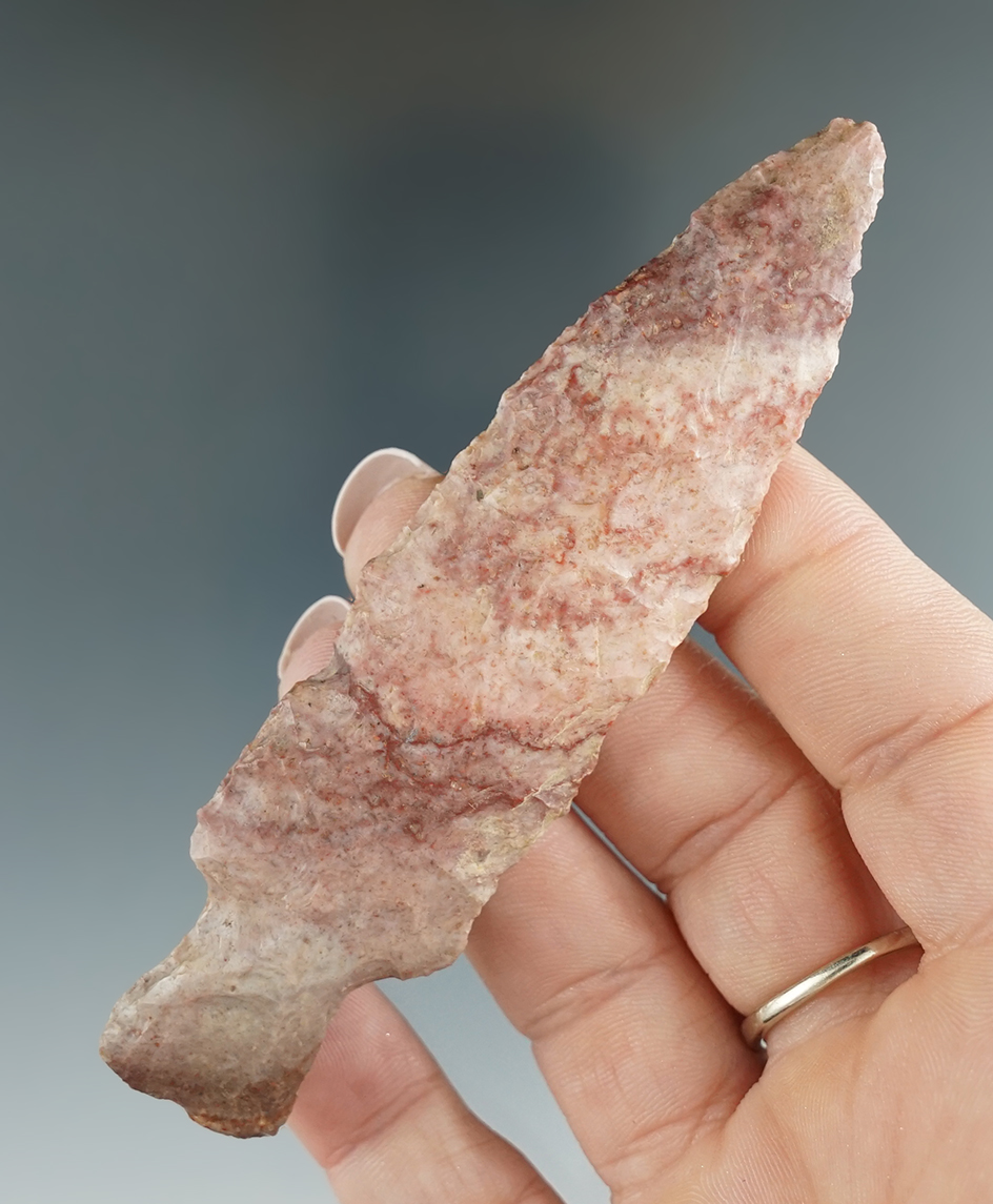 Beautiful material on this 3 15/16" stemmed Knife found in Missouri.