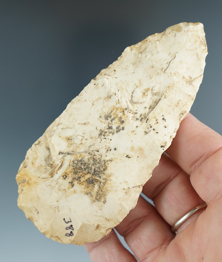 3 7/8" Flint Blade found in Illinois.