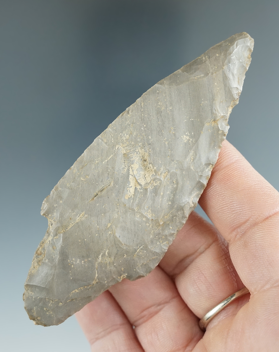 3 3/4" Hornstone Adena Point found in Orange Co., Indiana.