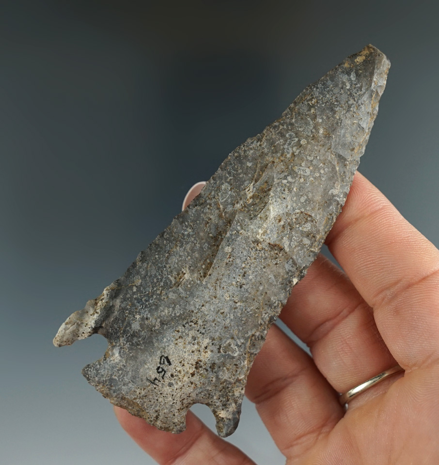3 13/16" Archaic Cornernotch Knife found in Missouri.