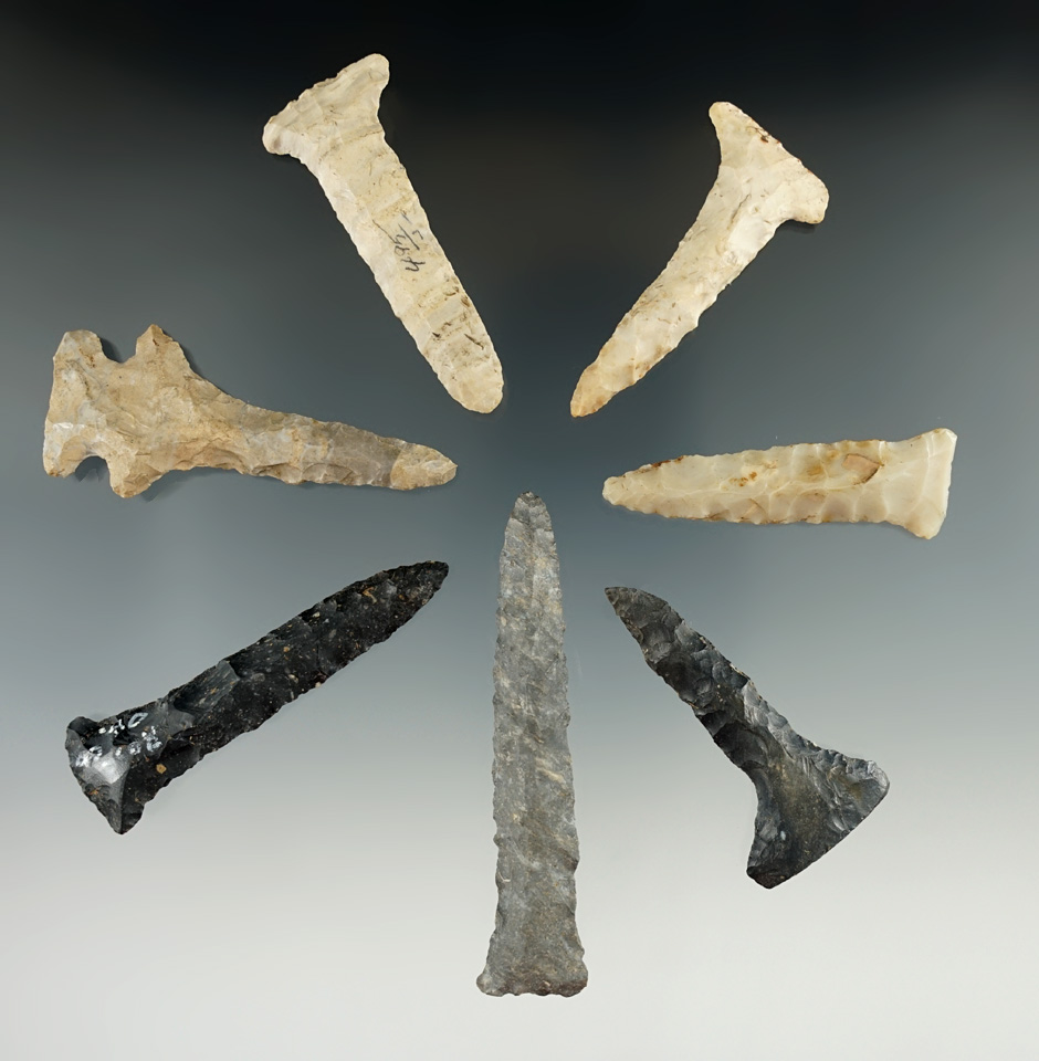 Group of seven Midwest Drills, largest is 2 13/16".