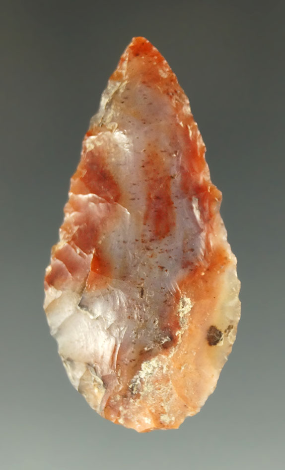 1 11/16" Cascade - attractive red, white, blue translucent agate found near the Columbia River.