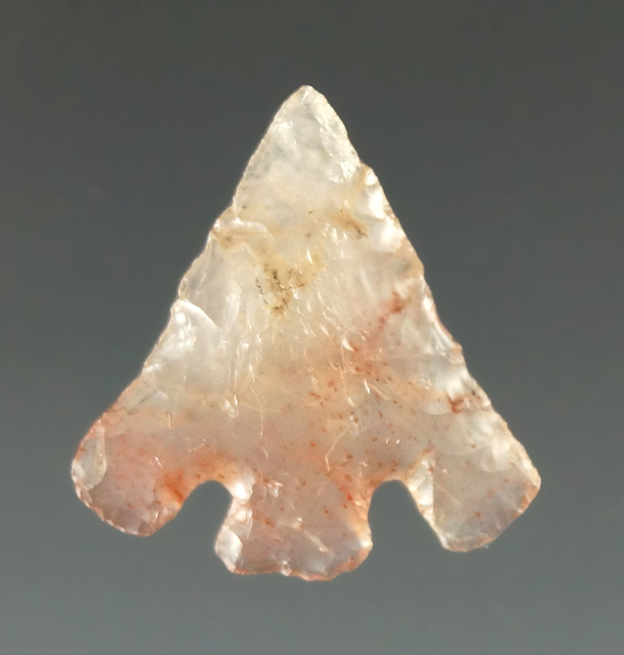 Beautiful clear and pink agate material on this delicately made 11/16" Eastgate - Columbia River.