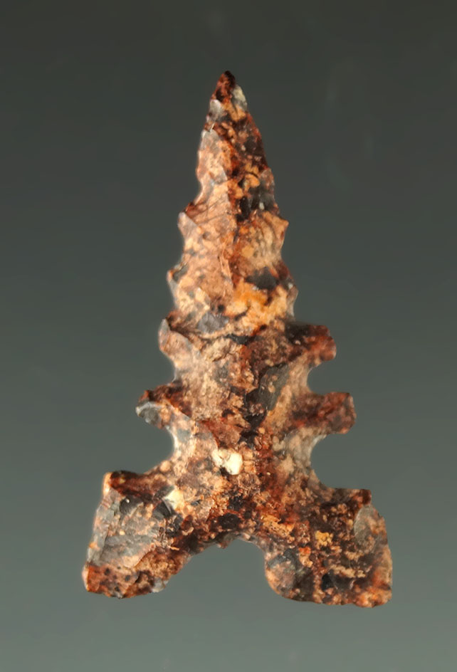 Ex. Museum! Excellent style on this 1" Toyah made from attractive multicolored Flint - Texas.