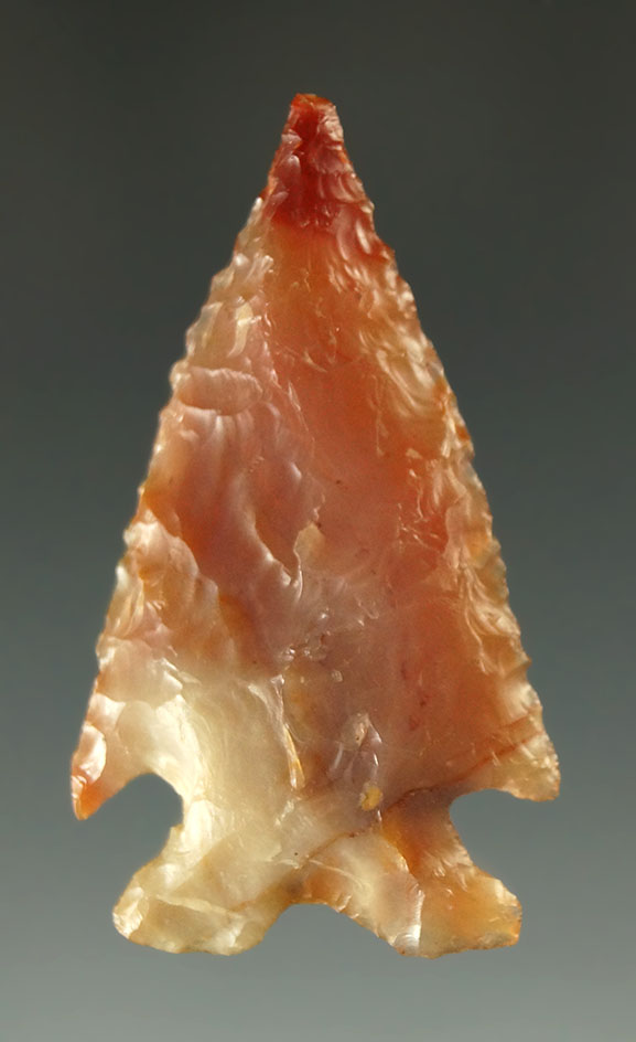1 5/8" very attractive Cornernotch made from beautiful mottled agate found  by Kaye Don Bruce.