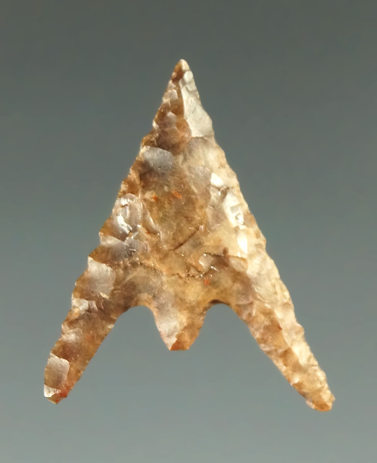 15/16" Gunther point made from mottled Jasper found in southern Oregon.