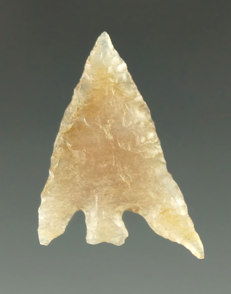 1 1/16" Columbia Plateau Split Stem with a long swept wing made from nicely translucent agate.