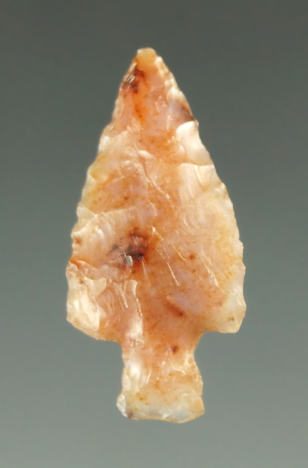 1" Columbia River Gempoint made from mottled pink semi translucent agate.