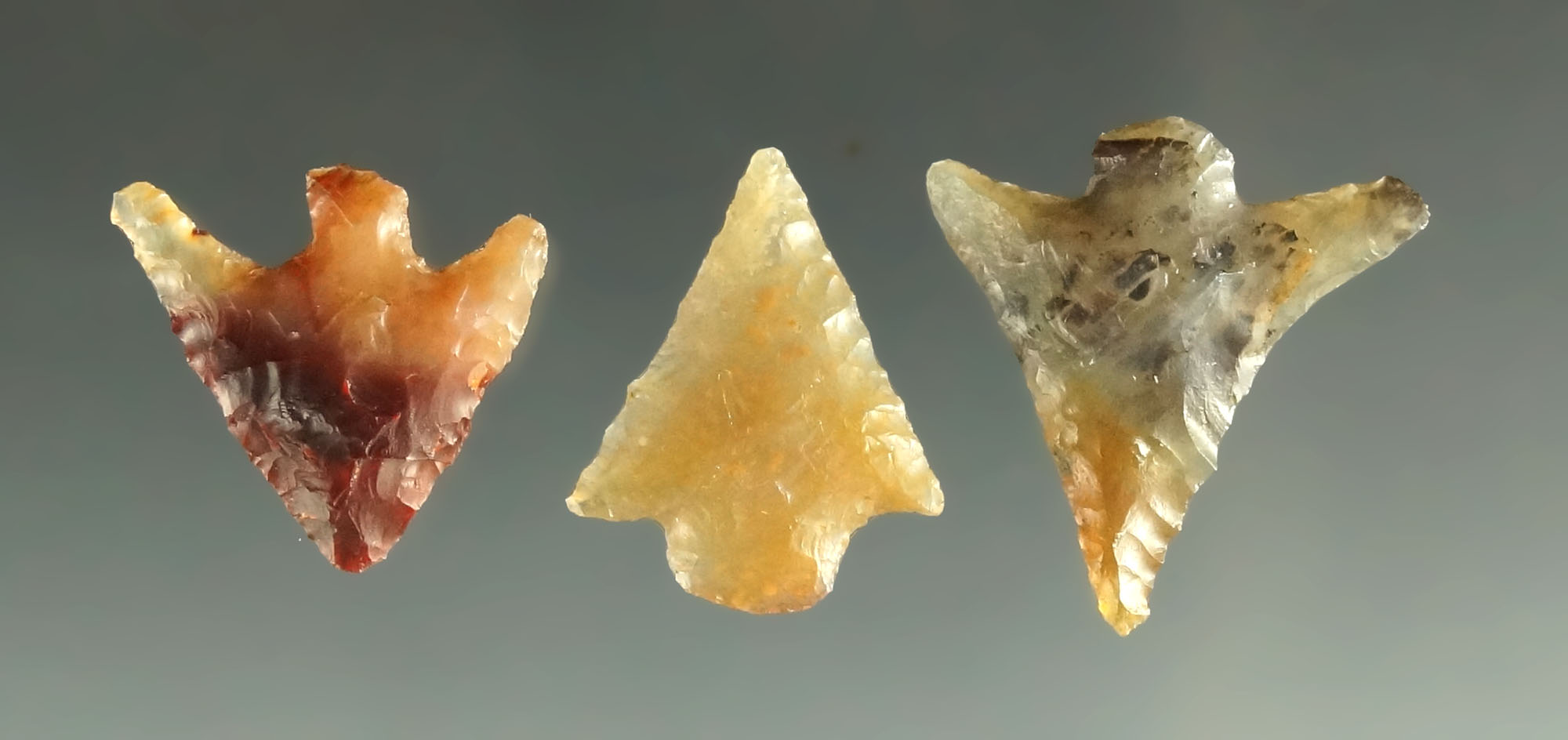 Set of three nice Columbia River Gempoints made from quality material, largest is 7/8".