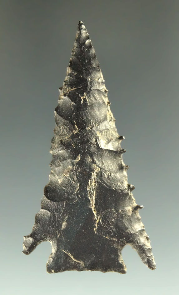 Excellent style and serrations on this 1 3/4" Cornernotch  found in Oregon.