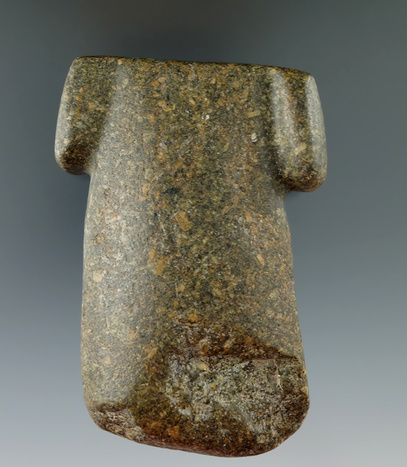 3 3/4" Inca T-Axe made from Hardstone found in Peru with some ancient damage to bit end.