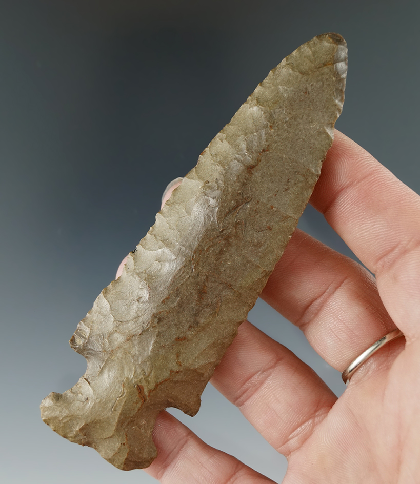 4 1/8" Knobbed Hardin found in Kentucky. Ex. Ken Partain. Comes with a Jackson COA.