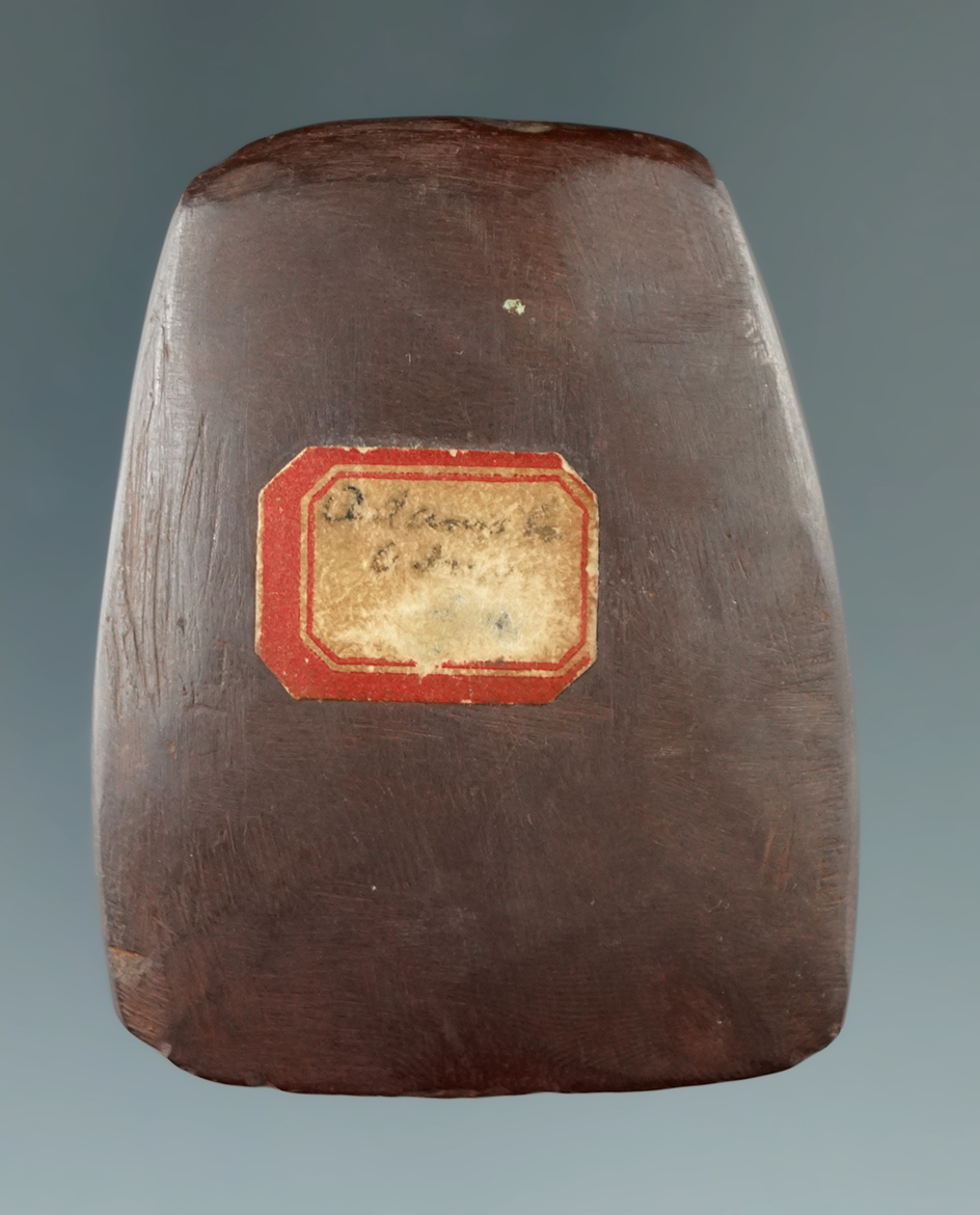 Nicely crafted 2 3/16" hematite Celt found in Adams County Ohio in very nice condition.