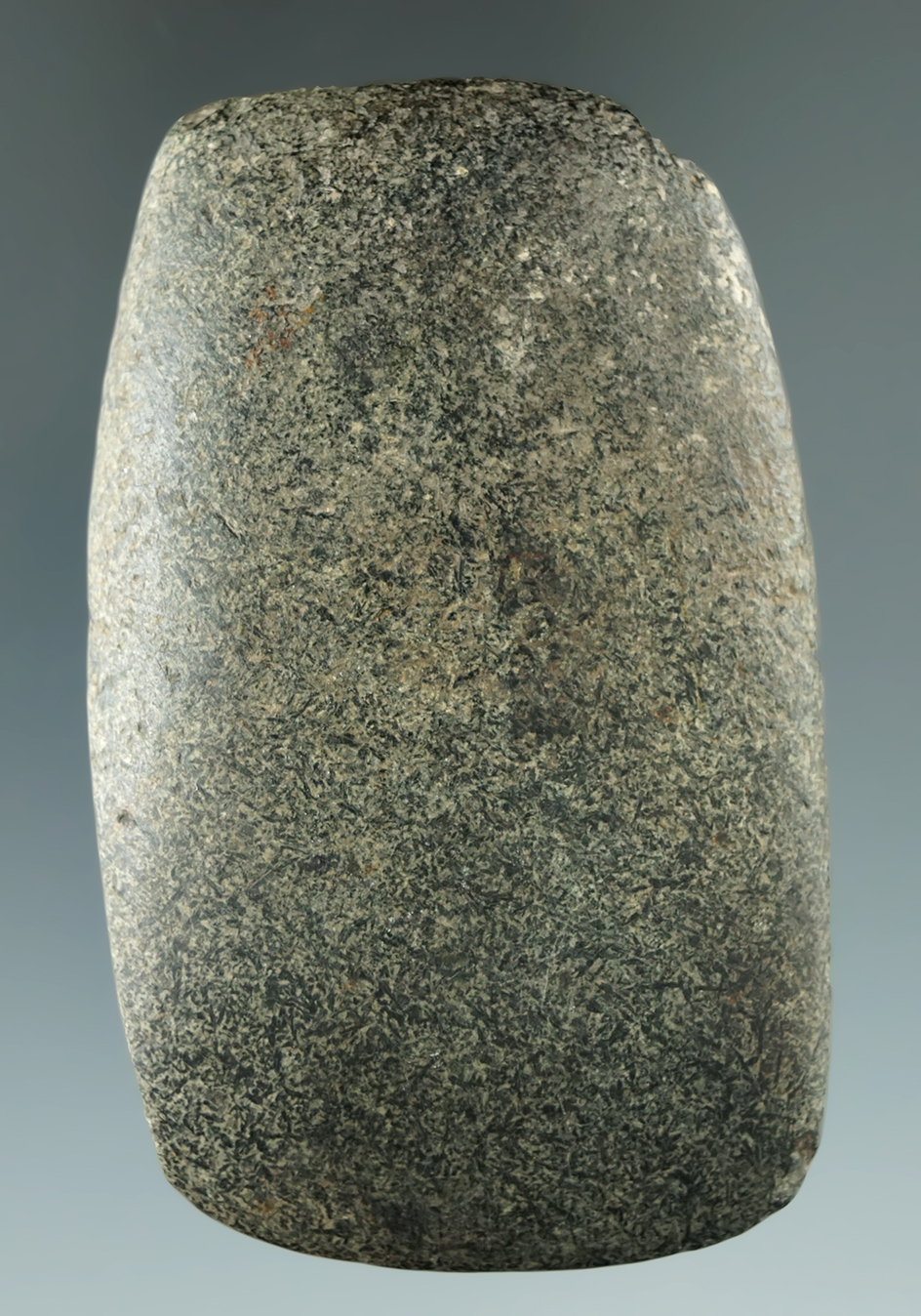 2 13/16" hardstone celt in excellent condition found in Ross County Ohio. Sold in 1947 by Copeland.