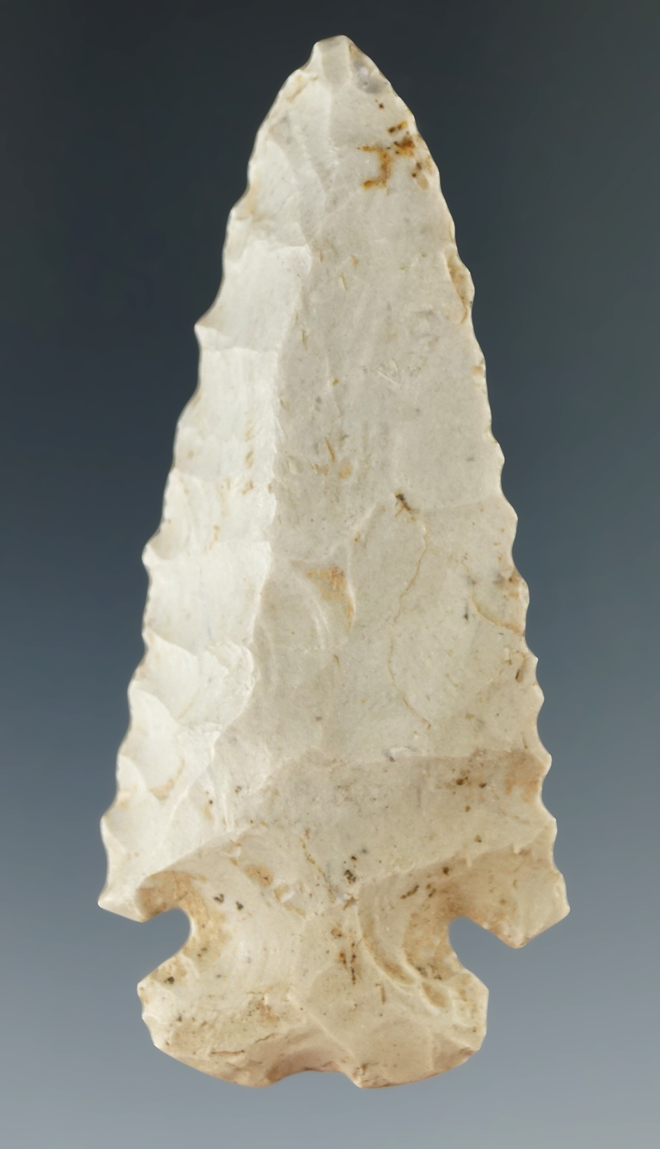 2 5/8" nicely beveled Notched Base Dovetail found in Illinois.