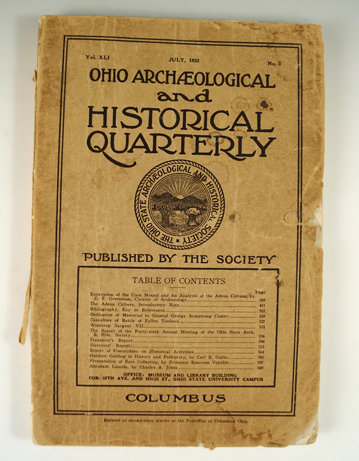 Book: Ohio Archaeological and Historical Quarterly, Vol. XLI. No. 3, July 1932.