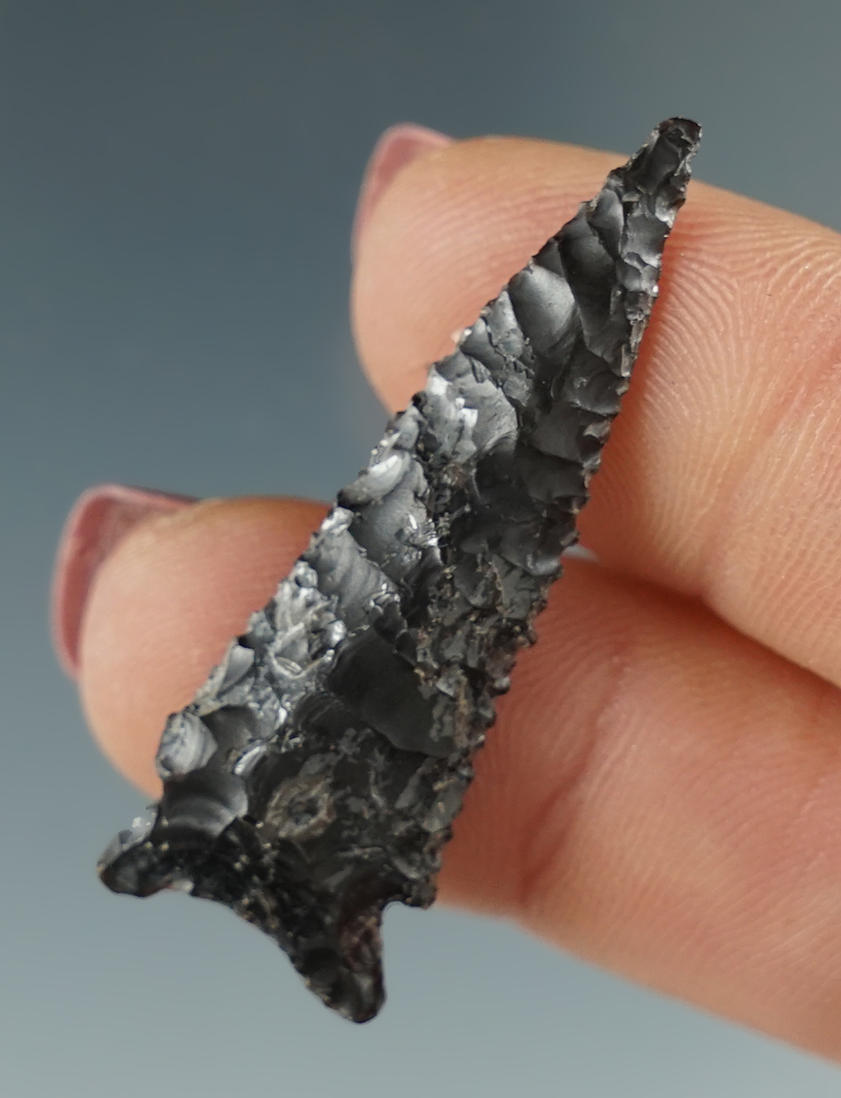 1 9/16" Diagonal Notch made from black Jasper. Found near the Columbia River, OR.