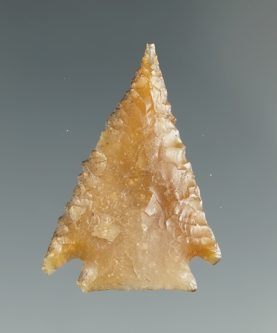 1 1/4" Hendricks Point - translucent caramel Agate. Found near the Columbia River, OR. Pictured!