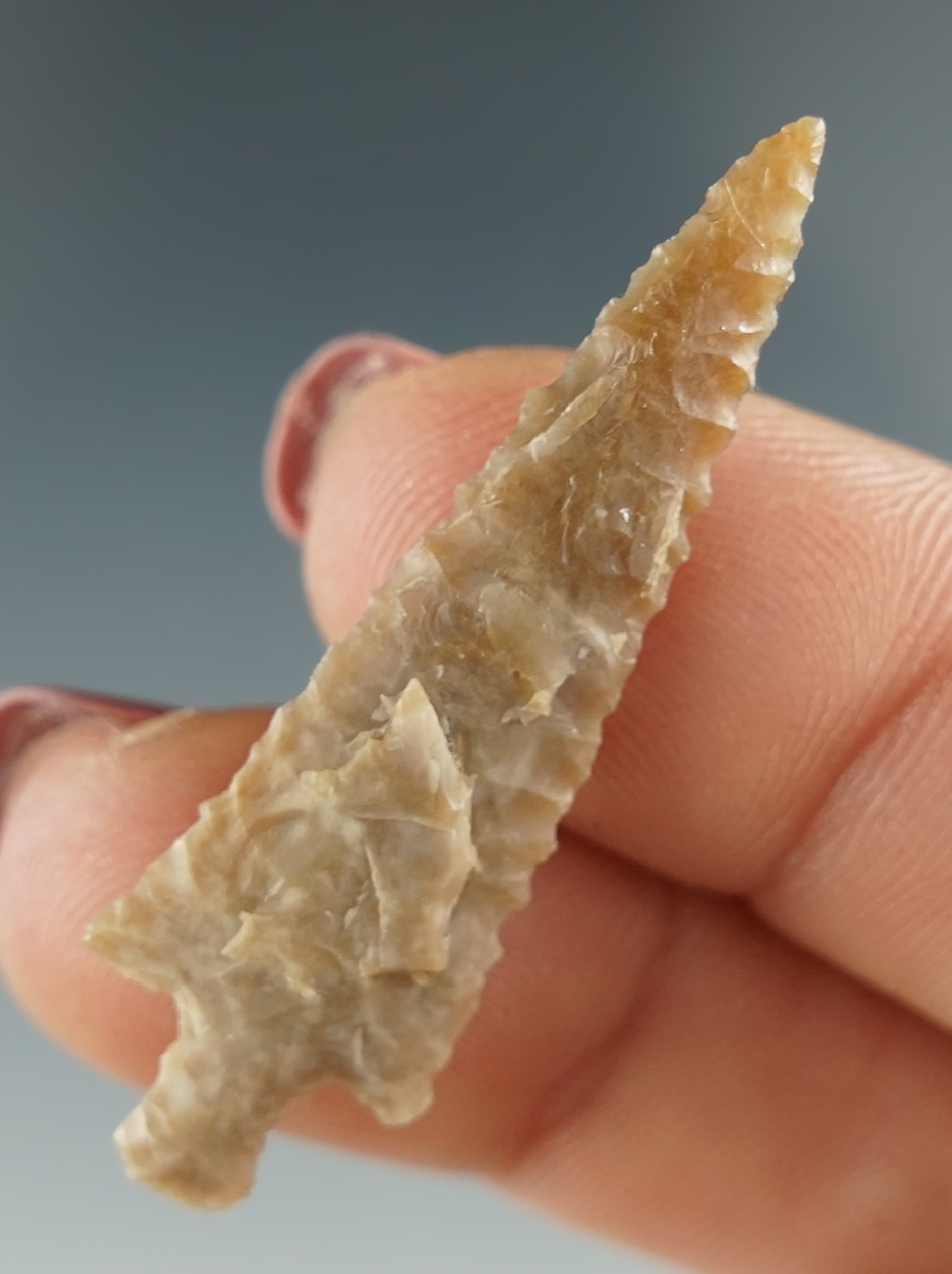 1 11/16" Wallula Rectangular Stem made from tan Agate, extra long.  Columbia River, OR.