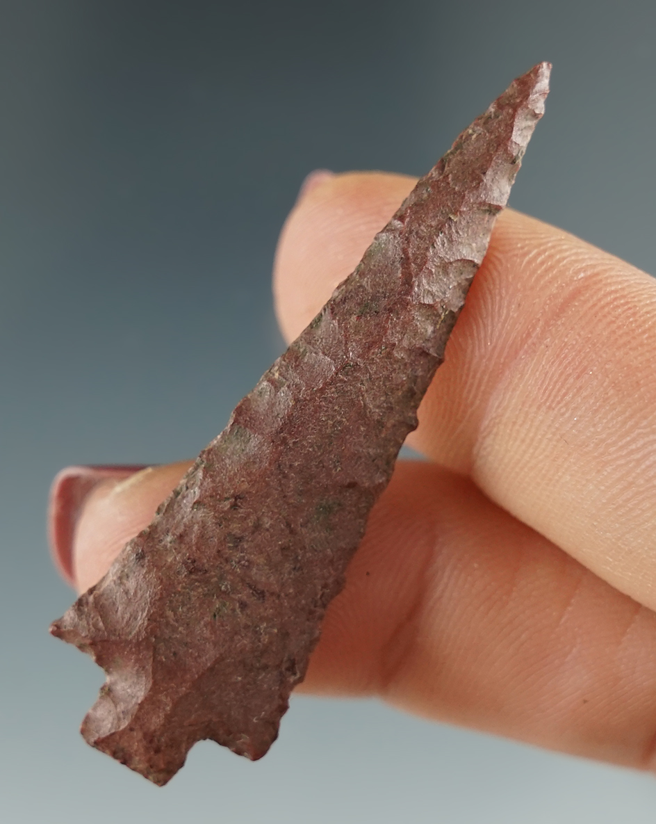 2" Wallula Square Stem made from Red Jasper, extra long. Found near the Columbia River, OR.