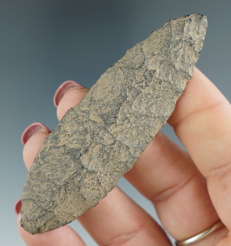 3 1/16" Cascade Leaf Blade made from Basalt. Found near the Columbia River, OR.