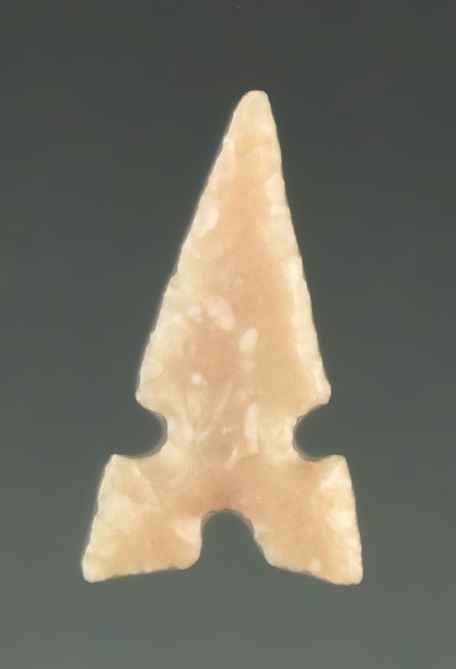 Delicately flaked 11/16" Toyah point found in Texas.