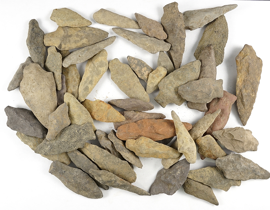 Set of 50 Argillite points found in the Eastern U.S..