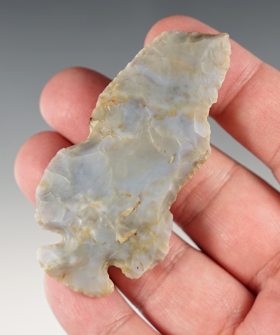 2 7/8" Dovetail - several shaft scrapers worked into the blade edges. Bridgeport, Belmont Co., Ohio.