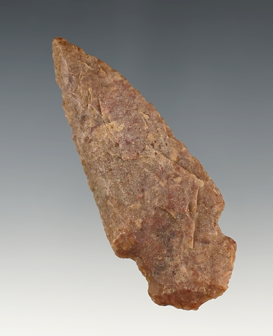 2 15/16" well patinated Stemmed point found in the Midwestern U.S.