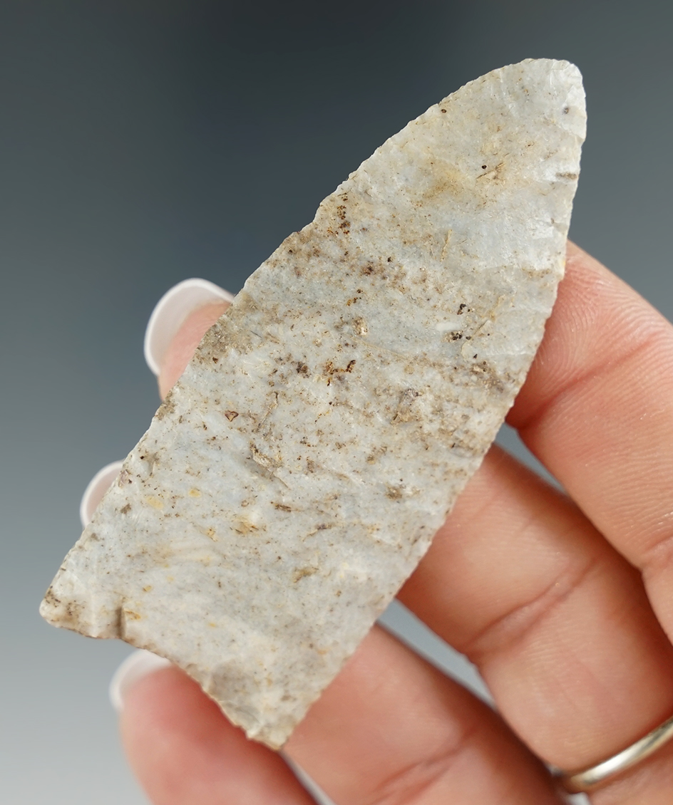 2 11/16" Paleo fluted Clovis found in Indiana.