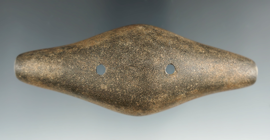 4 5/8" Adena Expanded Center Gorget made from Hardstone, Scioto Co., Ohio.Bennett COA.