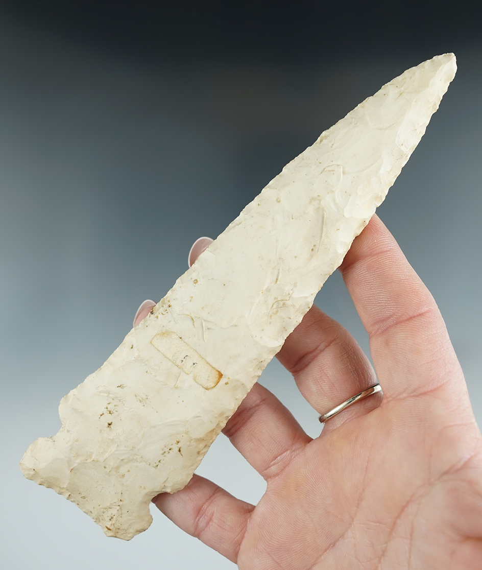 Large  6 1/4" Hemphill Knife made from Burlington Chert found in Missouri.