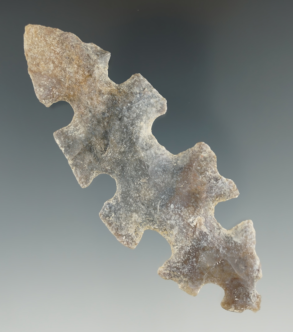 4 3/8" Mayan eccentric that is heavily patinated found in Belize.