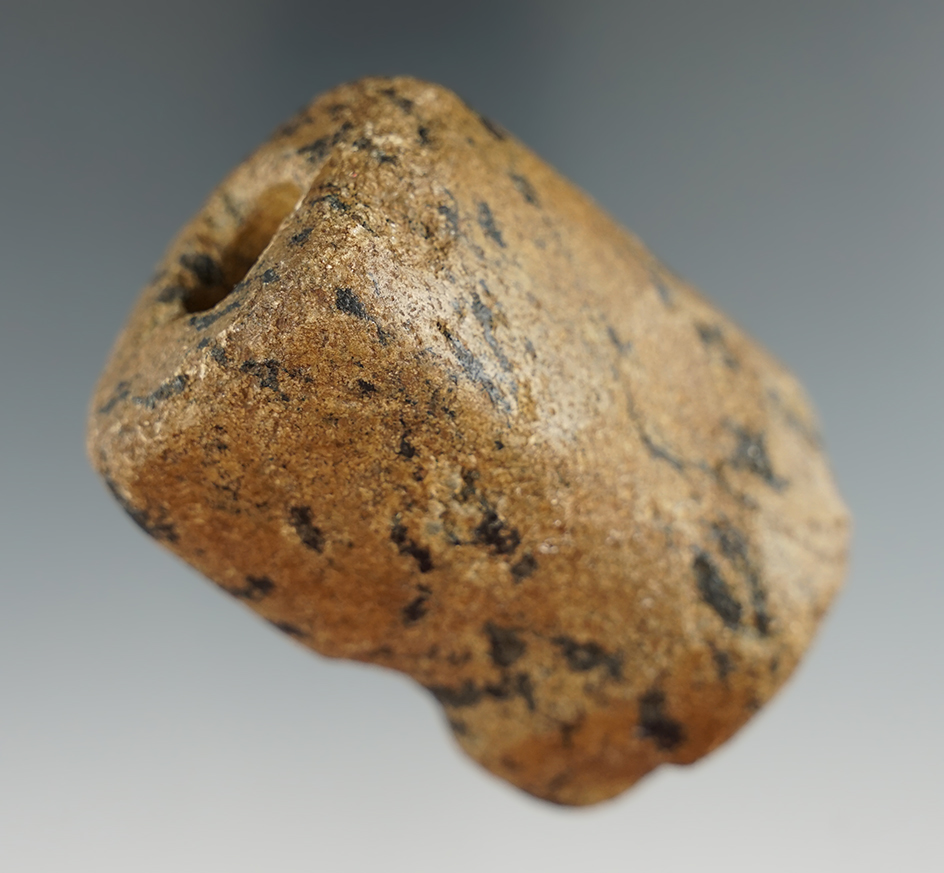 Unique style on this 2 1/2" partially drilled Bannerstone preform with a three-quarter groove.