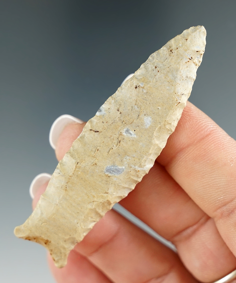 2 3/4" Paleo Fluted Cumberland made from Fort Payne Chert found in Kentucky.