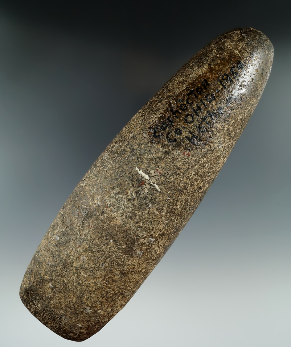 Very large 9 1/16" long heavily patinated Celt in excellent condition found in Coshocton Co., Ohio.