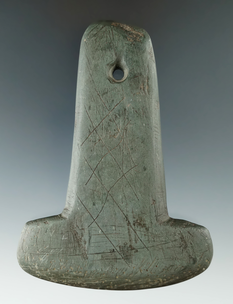 4 1/2" x 3 1/4" Slate Anchor Pendant that is extremely engraved, Mt. Victory, Ohio. Bennett COA.