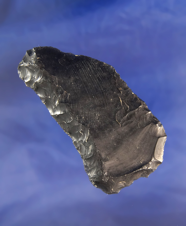 2 15/16" Paleo Side Knife made off a large well patinated flaked found in Oregon.