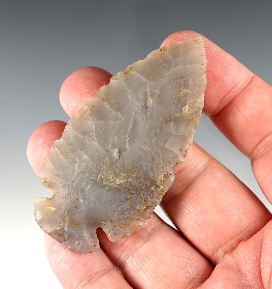 2 15/16" Beautifully translucent Flint Ridge Flint Dovetail found in Ross Co., Ohio.