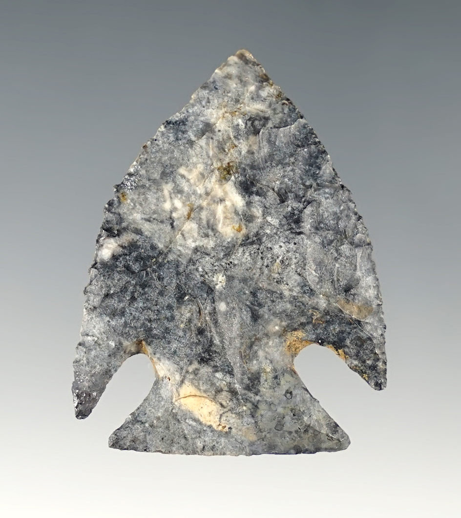 Classic style 1 9/16" Intrusive Mound Point made from Coshocton Flint. Found in Ohio.