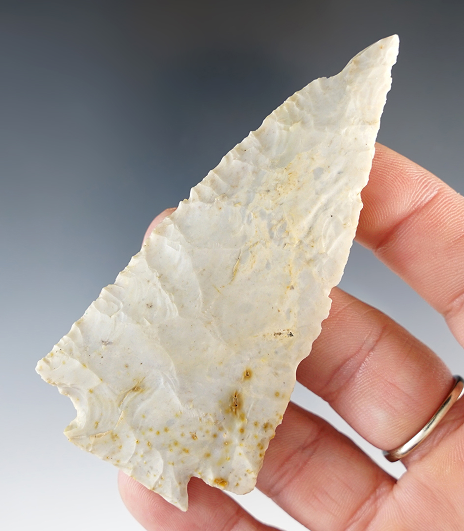 3 7/16" Decatur Fractured Base - Flint Ridge Flint. Found in Lake Twp., Ashland Co., Ohio