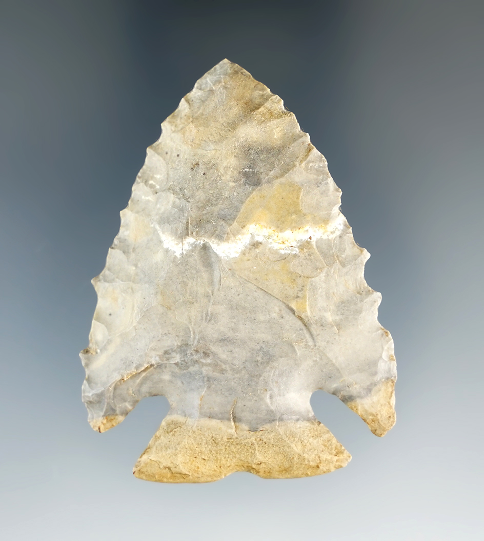 2 1/8" Coshocton Flint Notch Base Dovetail found in Richland Co., Ohio.