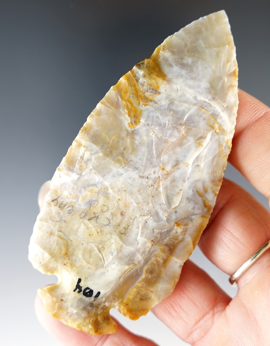3 1/2" Dovetail made from beautiful multi-colored Flint Ridge Flint. Pickaway Co., Ohio.