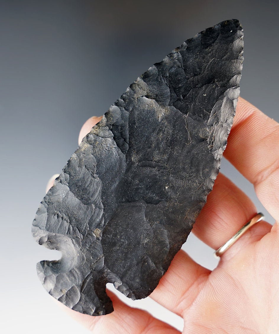 Exceptional craftsmanship on this 3 7/8" Coshocton Flint Dovetail found in Coshocton Co., OH.