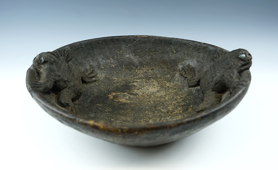 Rare and unique! 10" Wide x 2 1/2" Tall hand carved Wood Ritual Rebirth Bowl.