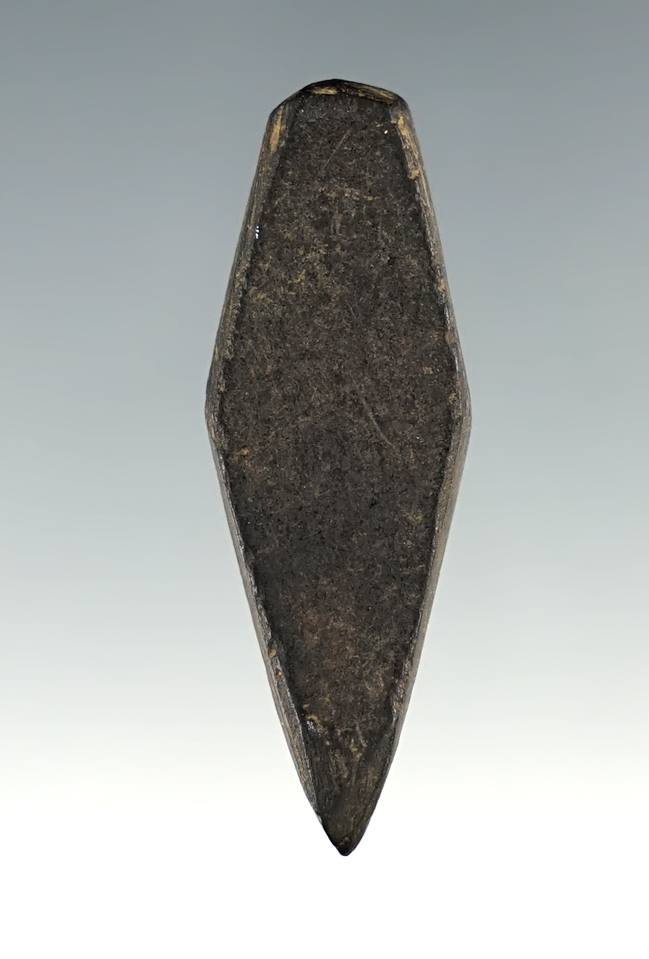1 11/16" Undrilled Pendant made from Cannel Coal - Feurt Village Site in Scioto Co., Ohio.