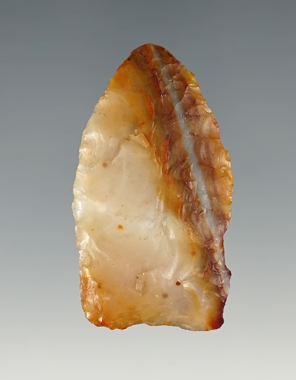 1 7/16" Paleo Dart Point made from beautiful Agatized Wood, found in Washington.